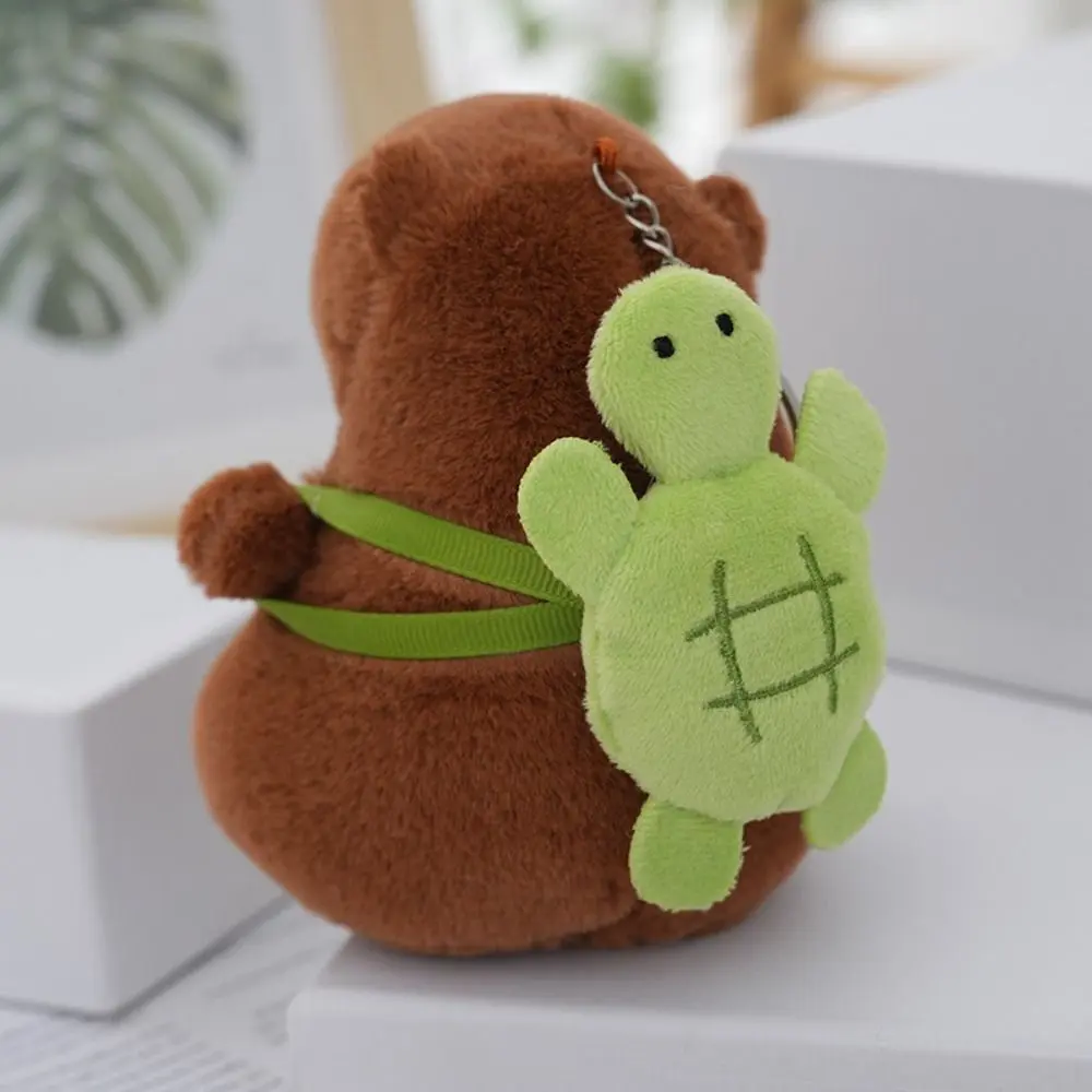 Cute Multicolor Plush Capybara Keychain Toy Cartoon Capybara Headgear Capybara Doll Accessories Guinea Pig Fluffty Animal Doll