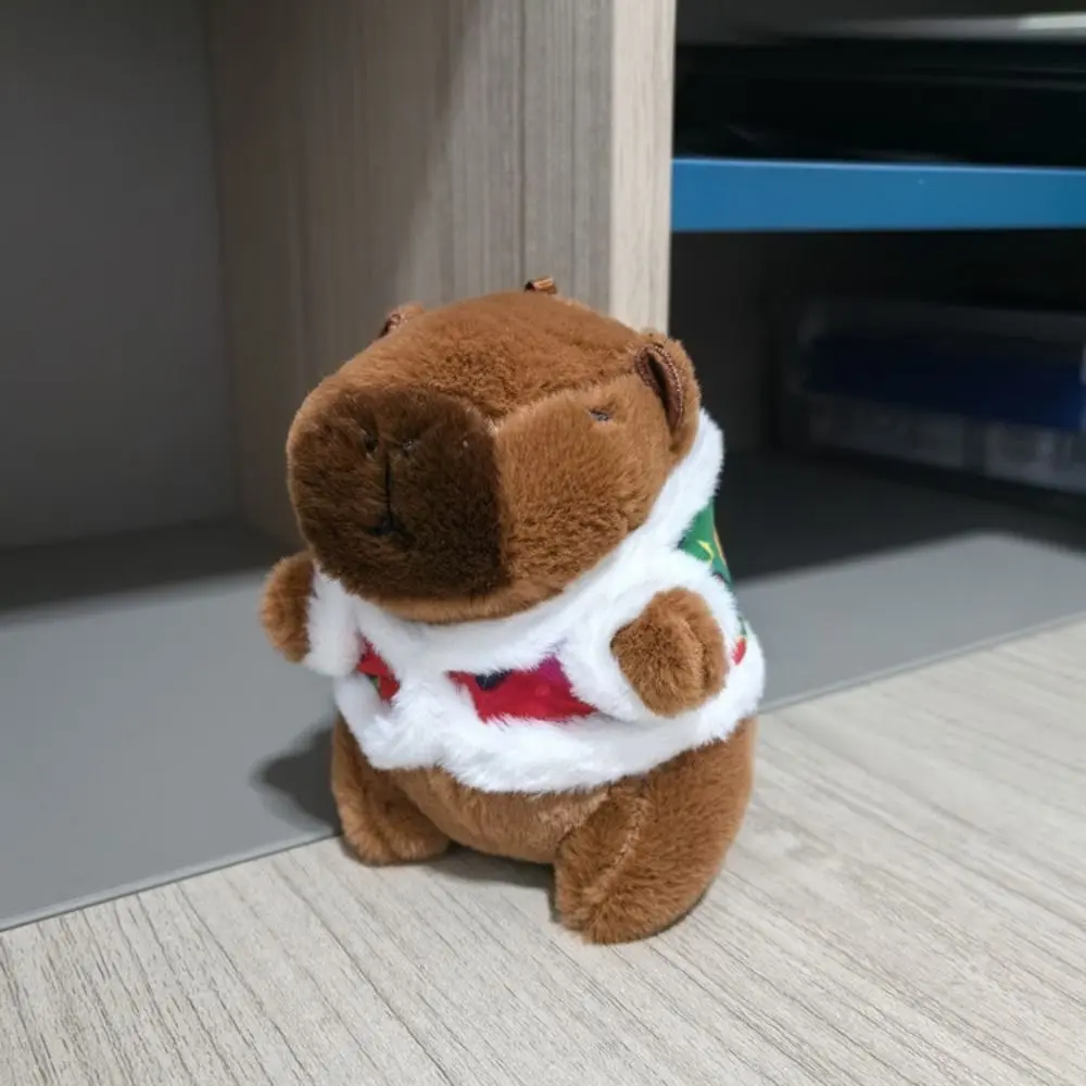 Cute Multicolor Plush Capybara Keychain Toy Cartoon Capybara Headgear Capybara Doll Accessories Guinea Pig Fluffty Animal Doll