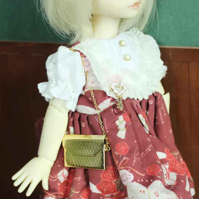 1 Pc Metal Chain Pack Doll Bag Miniature Shopping Handbag For Clothes Dolls Accessories