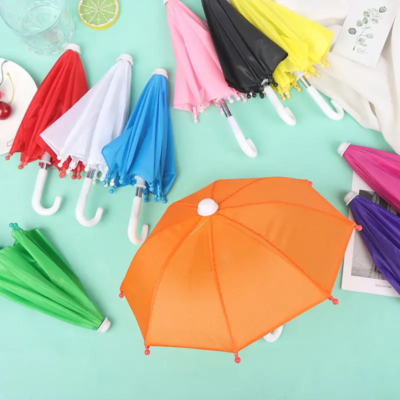 1Pc Baby Doll Rain Gear Toy Umbrella Mini Umbrella Doll Accessories Children Multicolor Toy Clothing Decoration