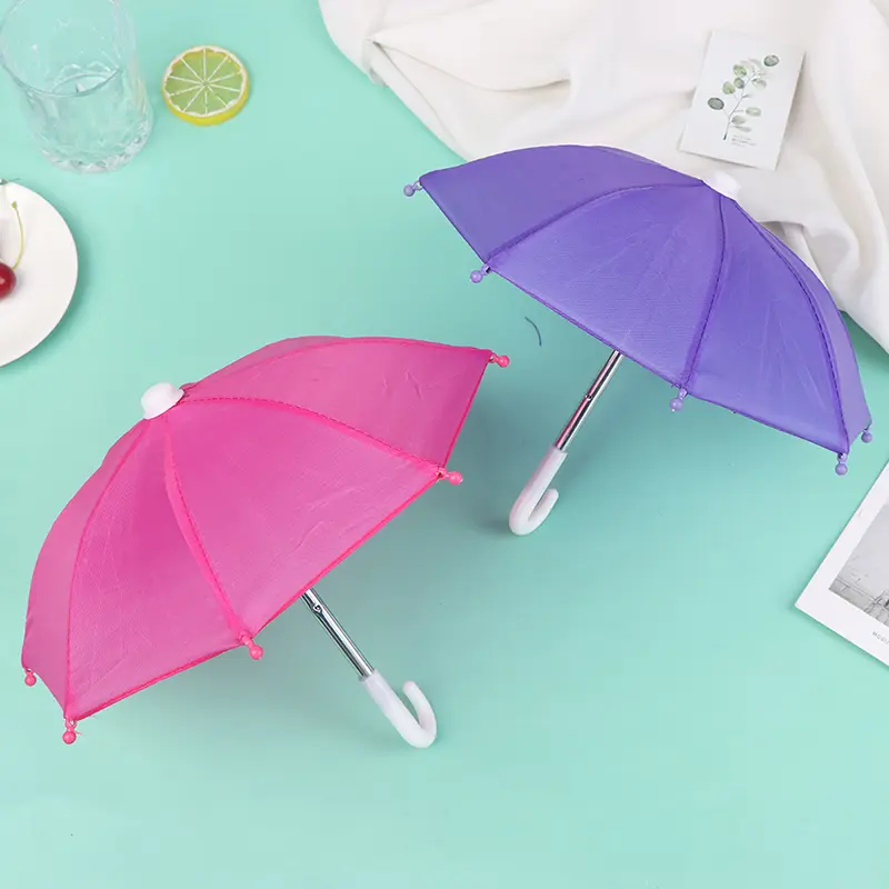 1Pc Baby Doll Rain Gear Toy Umbrella Mini Umbrella Doll Accessories Children Multicolor Toy Clothing Decoration