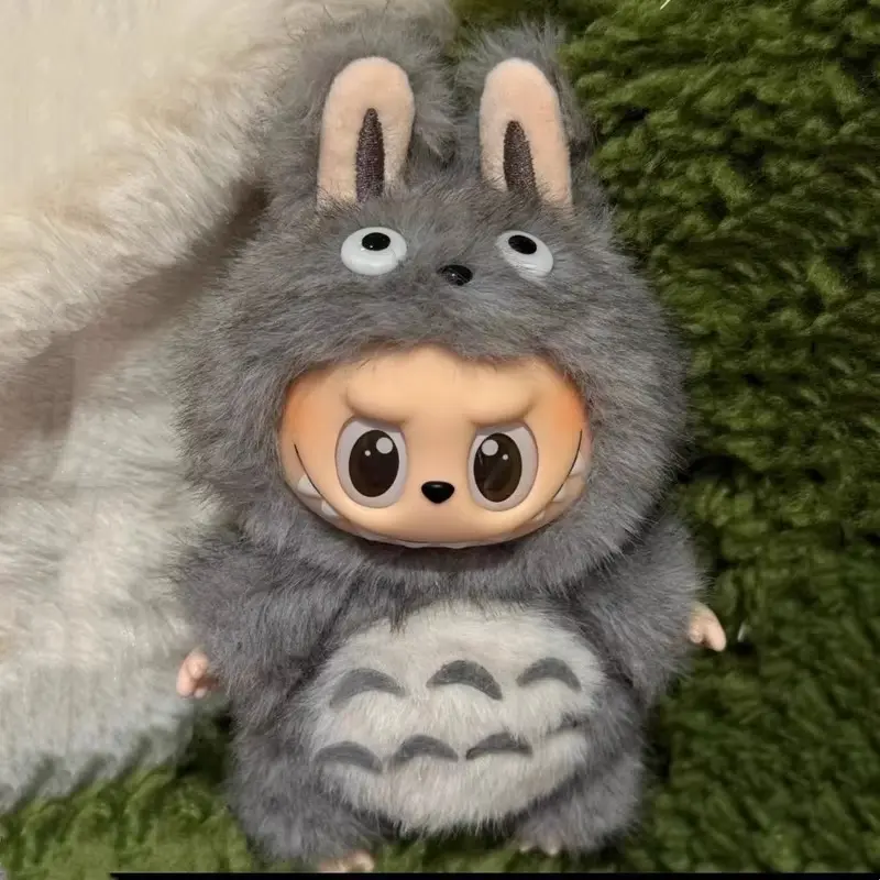 Labubu Vinyl Doll Pendant 15-17cm Hand-Made Plush Cat Shrimp Shape Baby Clothes Toy Generation Tempura Fried Shrimp Design