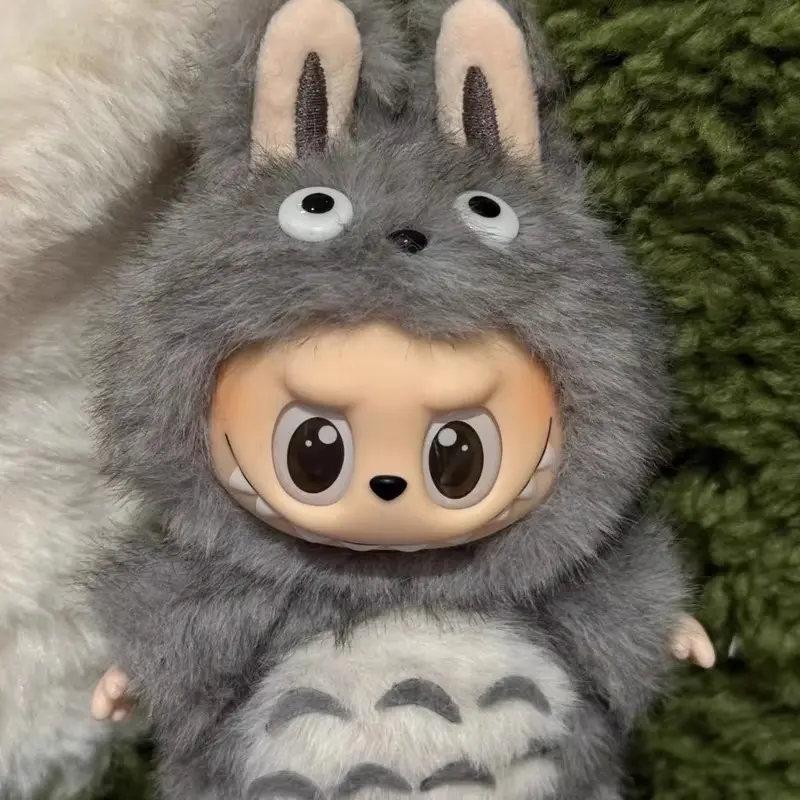 Labubu Vinyl Doll Pendant 15-17cm Hand-Made Plush Cat Shrimp Shape Baby Clothes Toy Generation Tempura Fried Shrimp Design