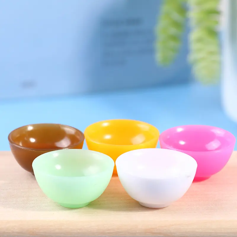 5Pcs/Set 1:12 Dollhouse Miniature Rice Bowl Salad Bowl Plastic Dish Tableware Mini Kitchen Furniture Accessories