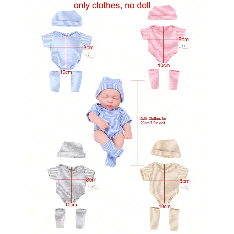 20cm Baby Dolls Clothes for DIY Toy Doll Accessories Suitable For 8inch Doll Sweater Jumpsuit Reborn Doll Clothes Accessories