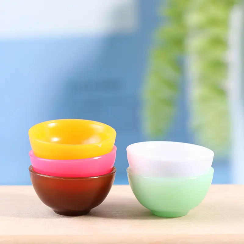 5Pcs/Set 1:12 Dollhouse Miniature Rice Bowl Salad Bowl Plastic Dish Tableware Mini Kitchen Furniture Accessories