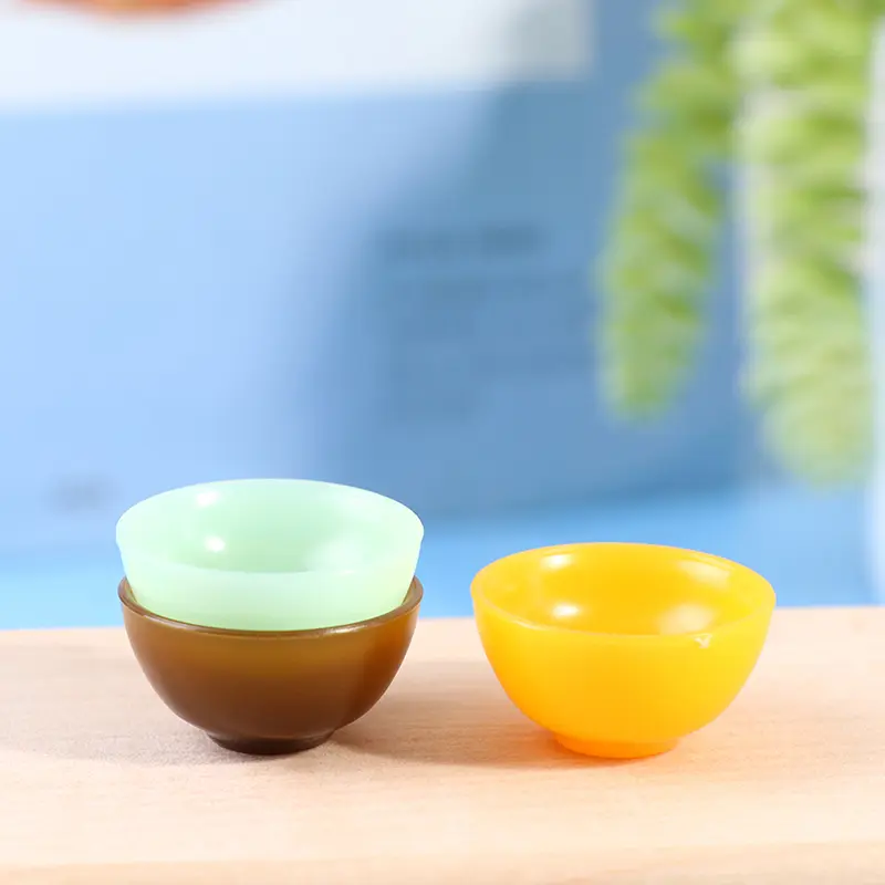 5Pcs/Set 1:12 Dollhouse Miniature Rice Bowl Salad Bowl Plastic Dish Tableware Mini Kitchen Furniture Accessories