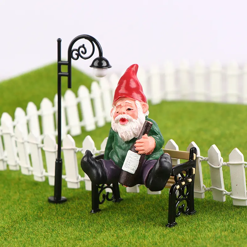 Dollhouse Park Bench Mini Stuff Street Lamp Model Micro Filming Props Desktop Ornament Miniature Toys Dolls House Accessories