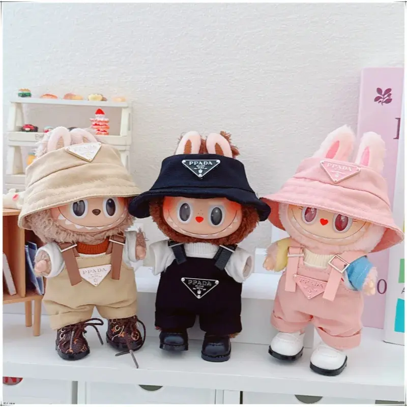 For 17cm Labubus Mini Doll Clothes Outfit Hat Clothes Shoes Labubu II Doll Accessories Cultivate Sitting Party Game Toys