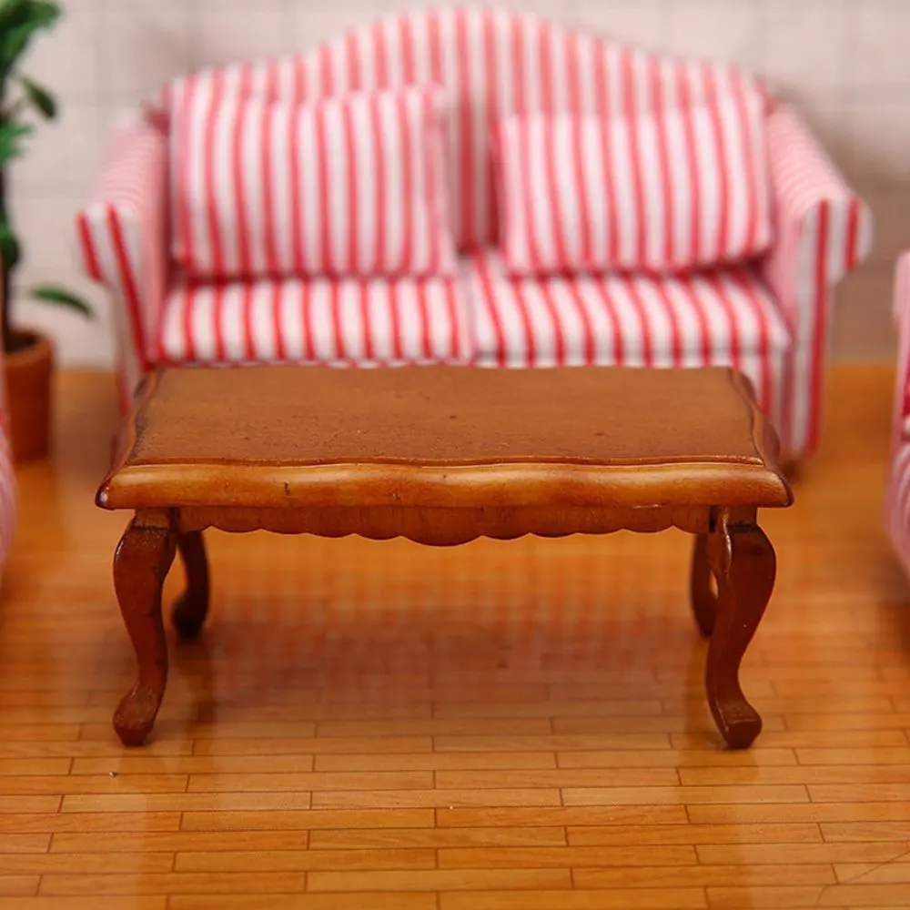 9 Styles 1/12 Dollhouse Miniature Mini Wooden Table Coffee Table Simulation End Table Furniture Toys for Doll House Accessories