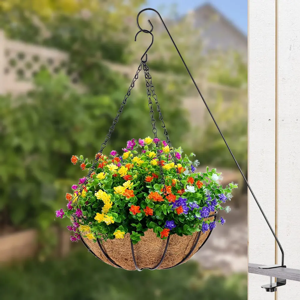1/2PCS 80cm Heavy Duty Deck Hook Horizontal Clamp Multi-purpose Iron Hooks Garden Lantern Hanger Shepherds Bird Feeder Deck Hook