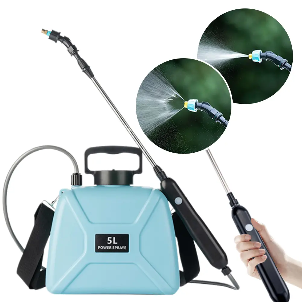 5L Agricultural Electric Sprayer USB Charging Plant Mister Sprayer 1800mAh/2400mAh Handheld Plant Sprinkler Garden Watering Tool