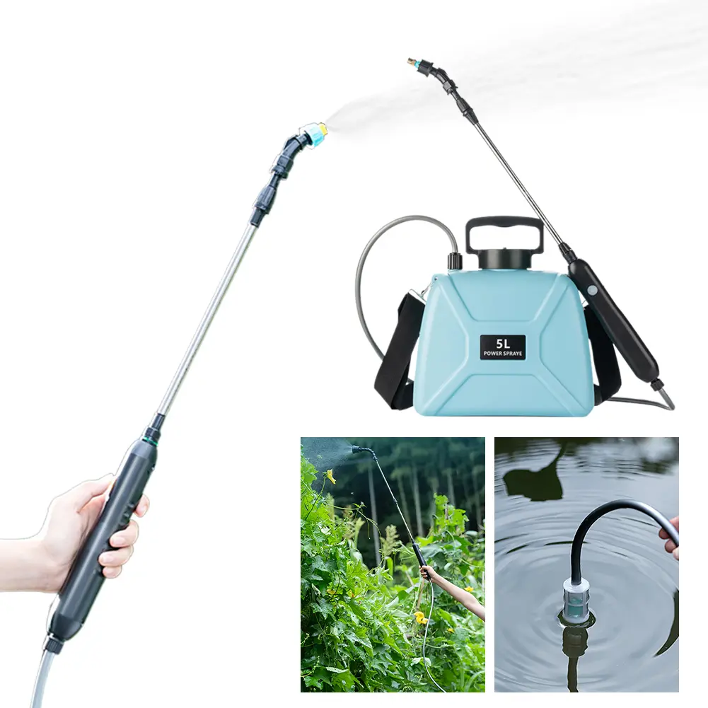 5L Agricultural Electric Sprayer USB Charging Plant Mister Sprayer 1800mAh/2400mAh Handheld Plant Sprinkler Garden Watering Tool