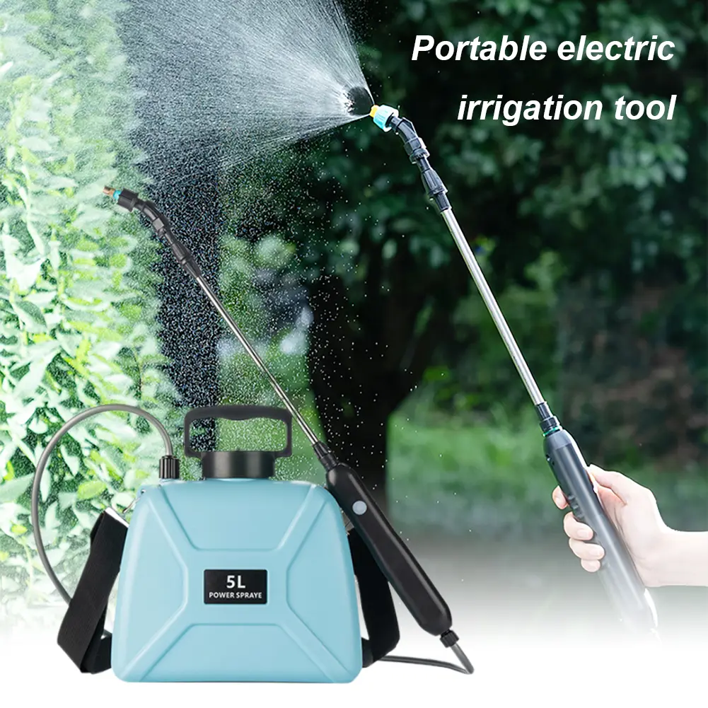 5L Agricultural Electric Sprayer USB Charging Plant Mister Sprayer 1800mAh/2400mAh Handheld Plant Sprinkler Garden Watering Tool