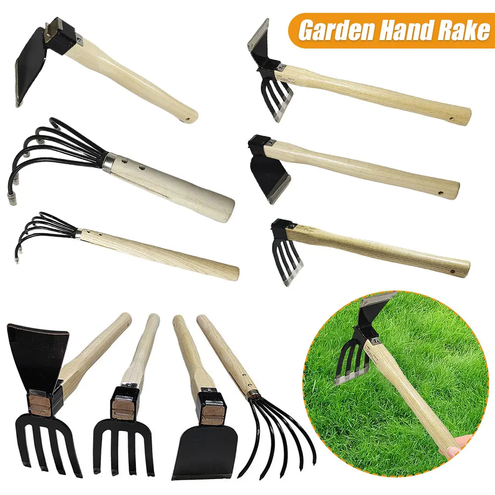 Hand Cultivator Dual-purpose Hoe Mini Hoe and Cultivator Garden Hand Hoe & Tiller for Digging Weeding Gardening and Cultivating