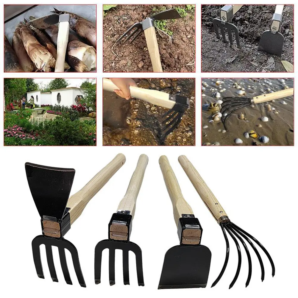 Hand Cultivator Dual-purpose Hoe Mini Hoe and Cultivator Garden Hand Hoe & Tiller for Digging Weeding Gardening and Cultivating