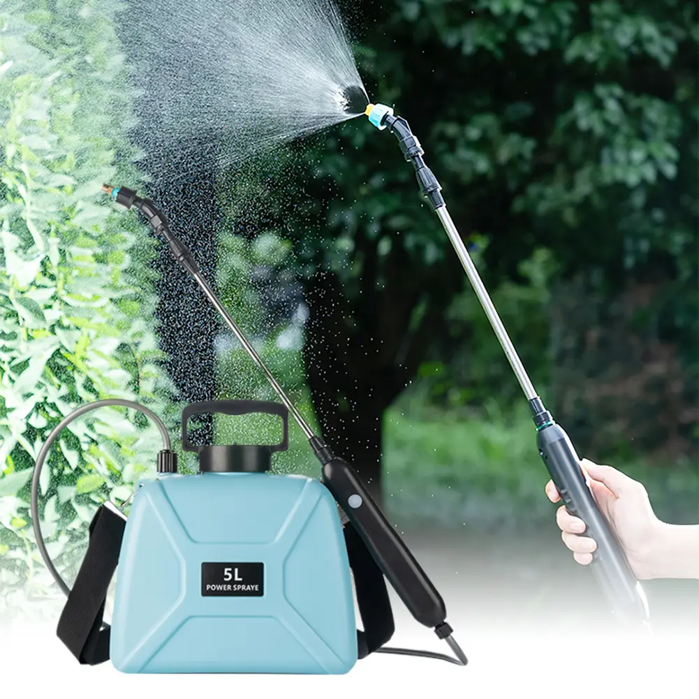 5L Agricultural Electric Sprayer USB Charging Plant Mister Sprayer 1800mAh/2400mAh Handheld Plant Sprinkler Garden Watering Tool