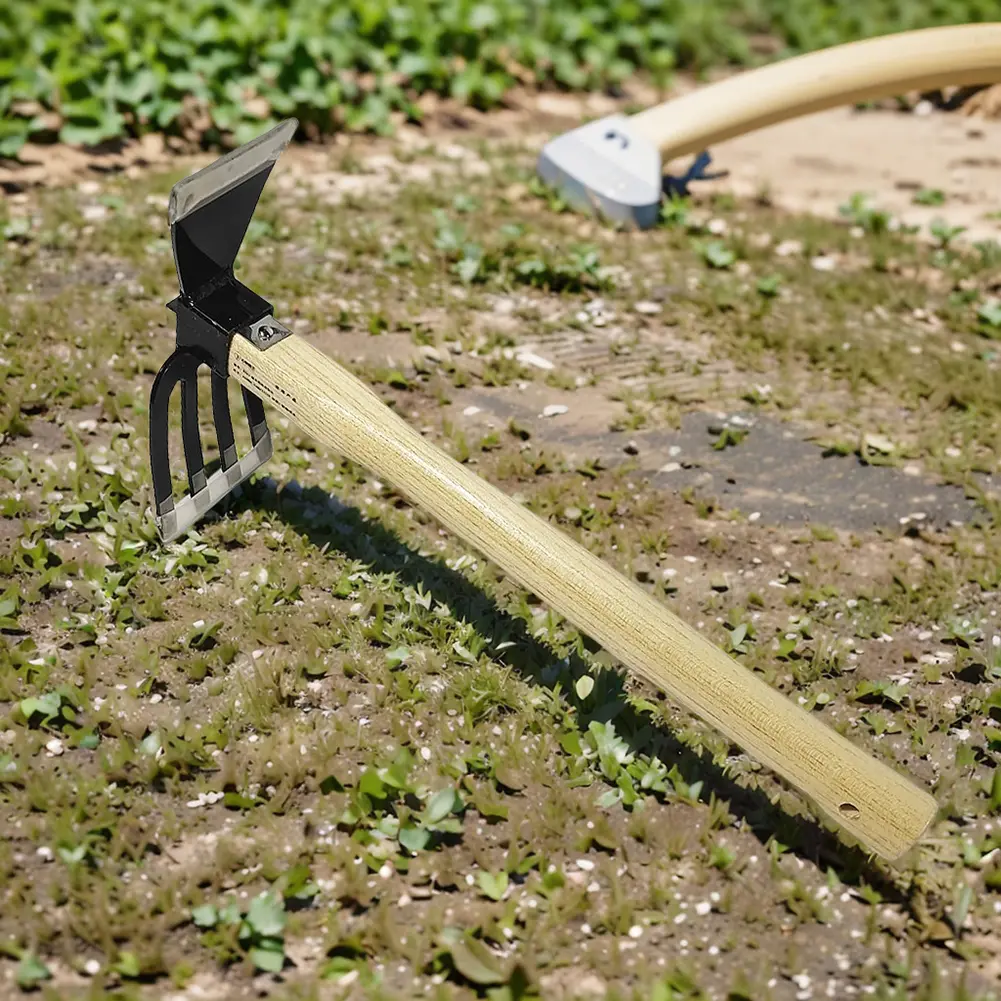 Hand Cultivator Dual-purpose Hoe Mini Hoe and Cultivator Garden Hand Hoe & Tiller for Digging Weeding Gardening and Cultivating