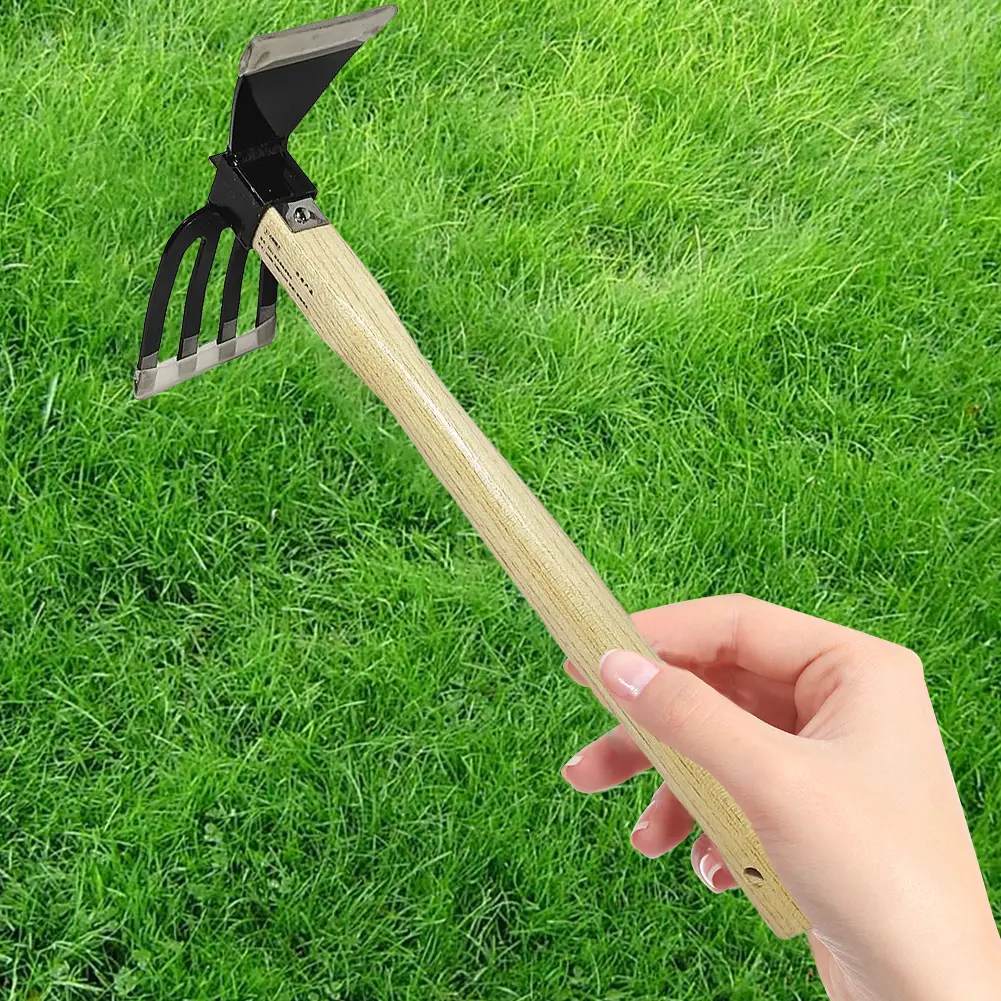 Hand Cultivator Dual-purpose Hoe Mini Hoe and Cultivator Garden Hand Hoe & Tiller for Digging Weeding Gardening and Cultivating