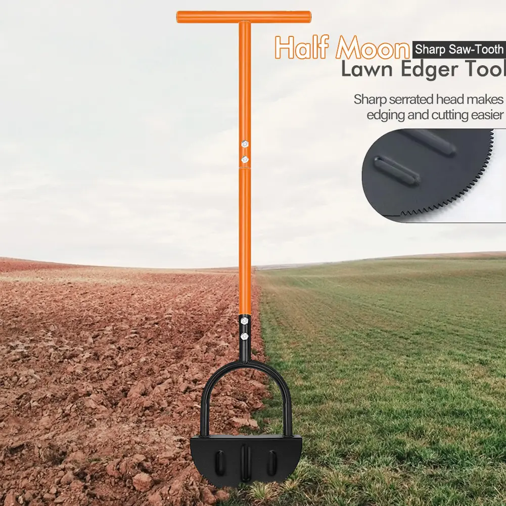 Edger Trimming Shovel Half Moon Lawn Mowing Weeding Tools Machine Sawtooth Lawn Trimmer Tool Steps Trimming Shovel Garden Tools