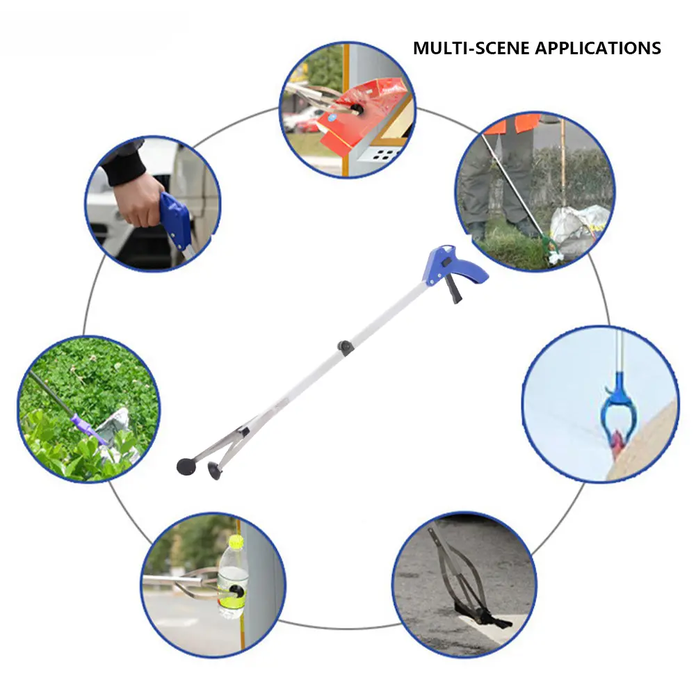 Aluminum Alloy Garbage Picker Waste Leaves Pick Strong Rubber Suction Cups Trash Pickup Tool for Indoor/Outdoor/Workplace/Home