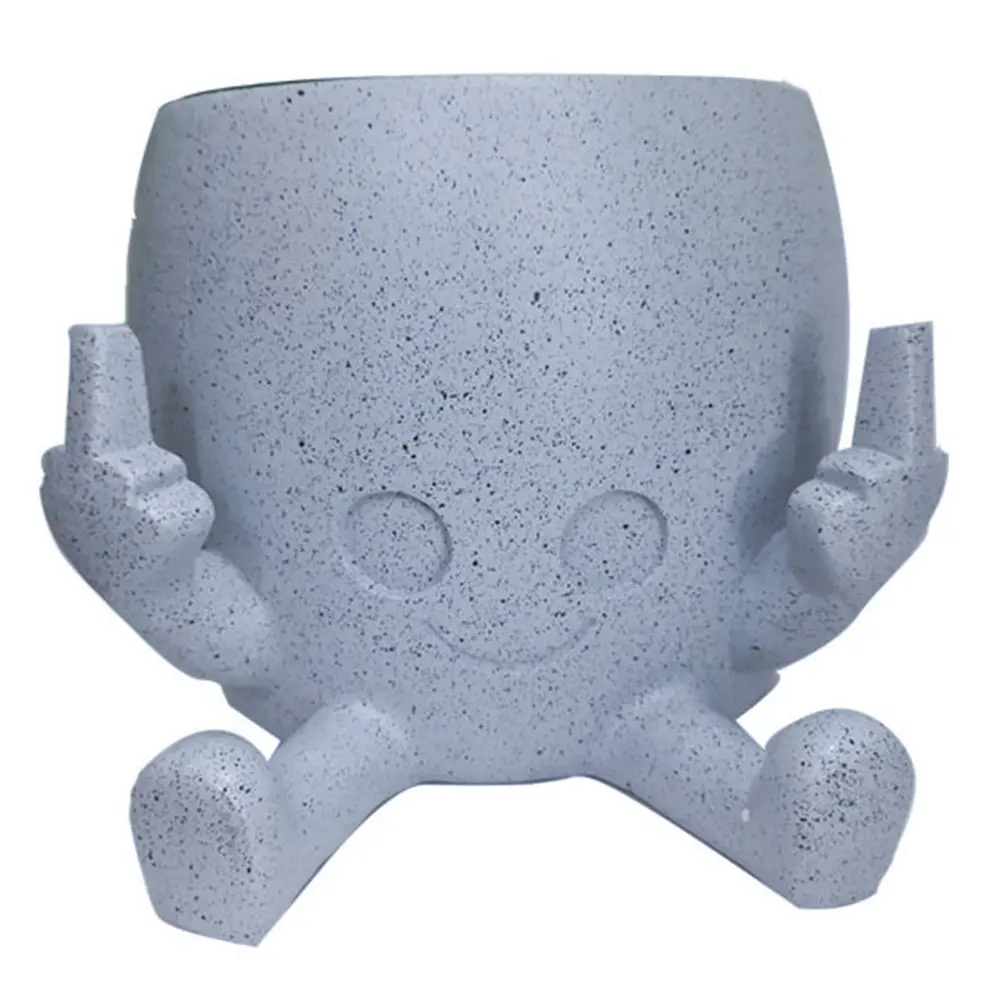 Middle Finger Succulent Planter Pot Funny Little Person Flower Planter Cute Decorative Figurine Pot Creative for Home Office