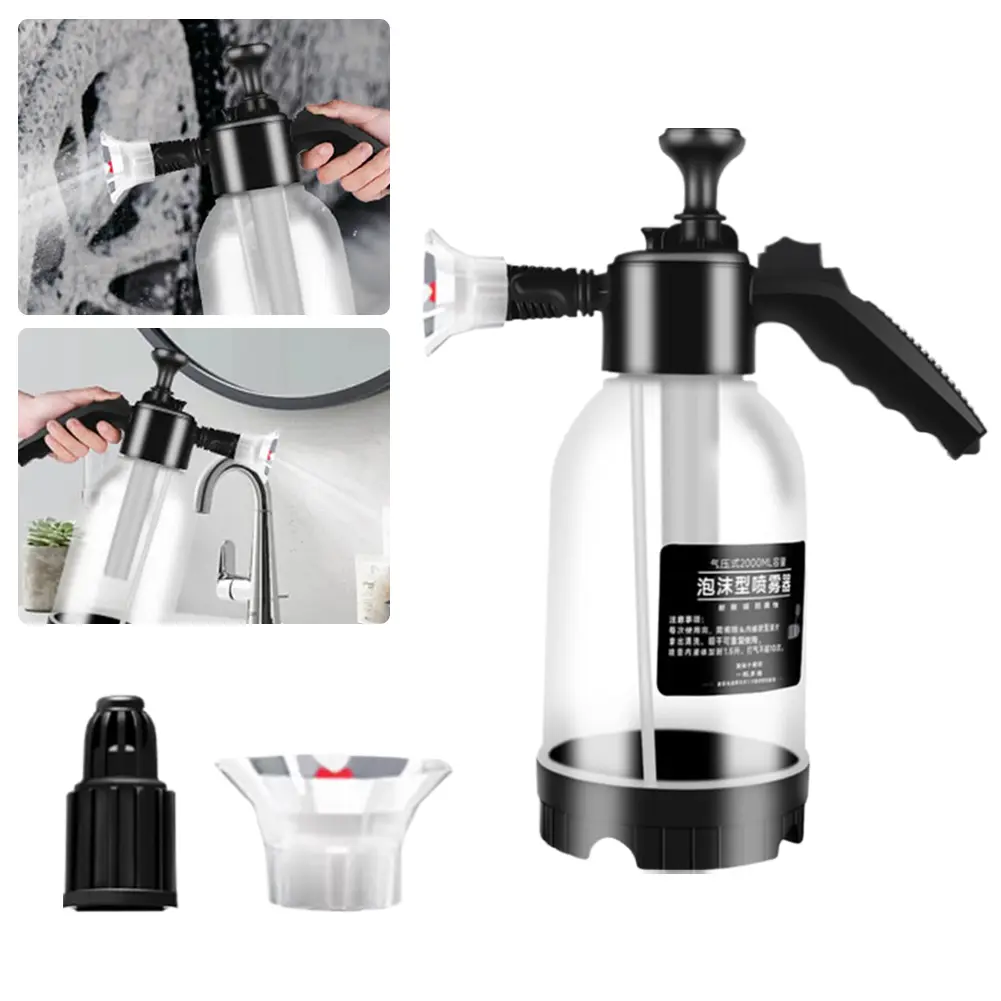 2L Foam Sprayer Hand Pressure Snow Foam Sprayer Water Sprayer with Two Nozzle Options for Car Cleaning and Garden Use