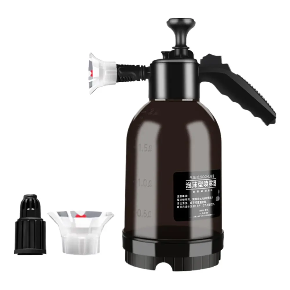 2L Foam Sprayer Hand Pressure Snow Foam Sprayer Water Sprayer with Two Nozzle Options for Car Cleaning and Garden Use