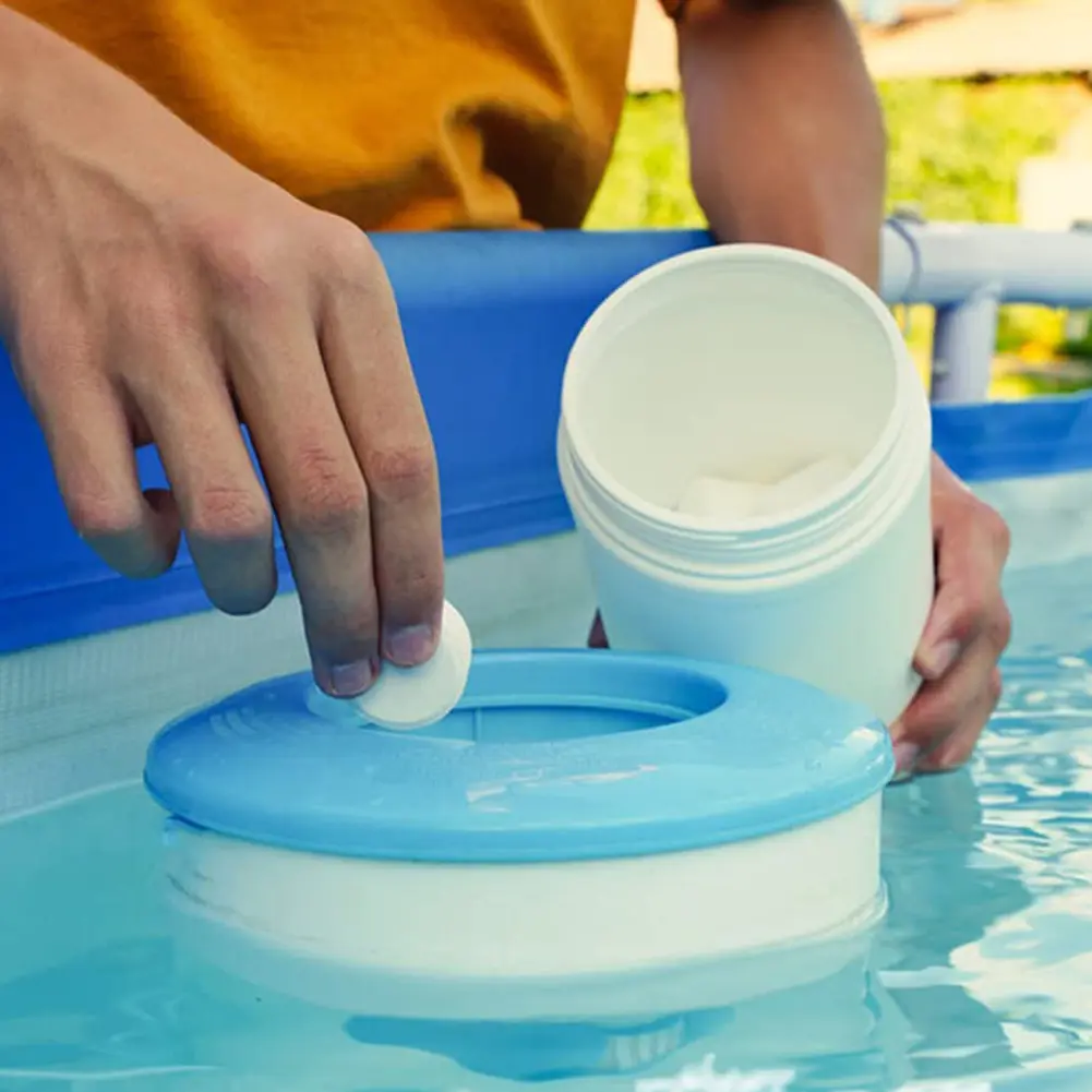 Pool Chlorine Dispenser Adjustable Hot Tub Chlorine Floater Pool Tablet Holder Large Capacity Chlorine Pool Cleaning Supplies