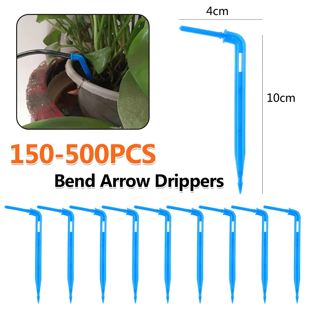 150-500PCS Bend Arrow Dropper Micro Drip Irrigation Emitters For 3mm Hose Garden Watering Saving Micro Dripper Accessories