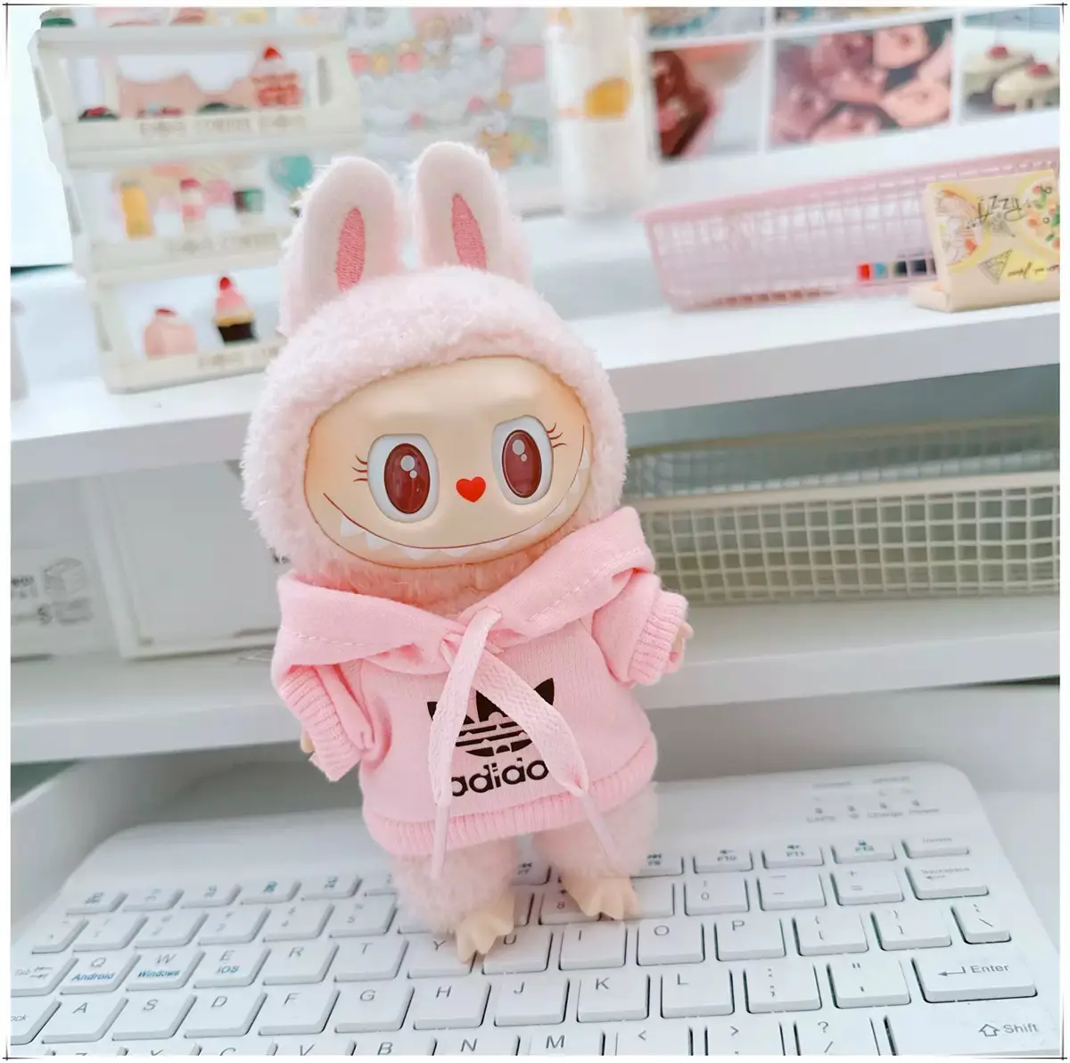for 17cm Labubu Doll Clothing for Labubu Doll Hoodie Pants Sweatshirt Korean Idol Trendy DIY Doll Clothing Accessories Toy Gift