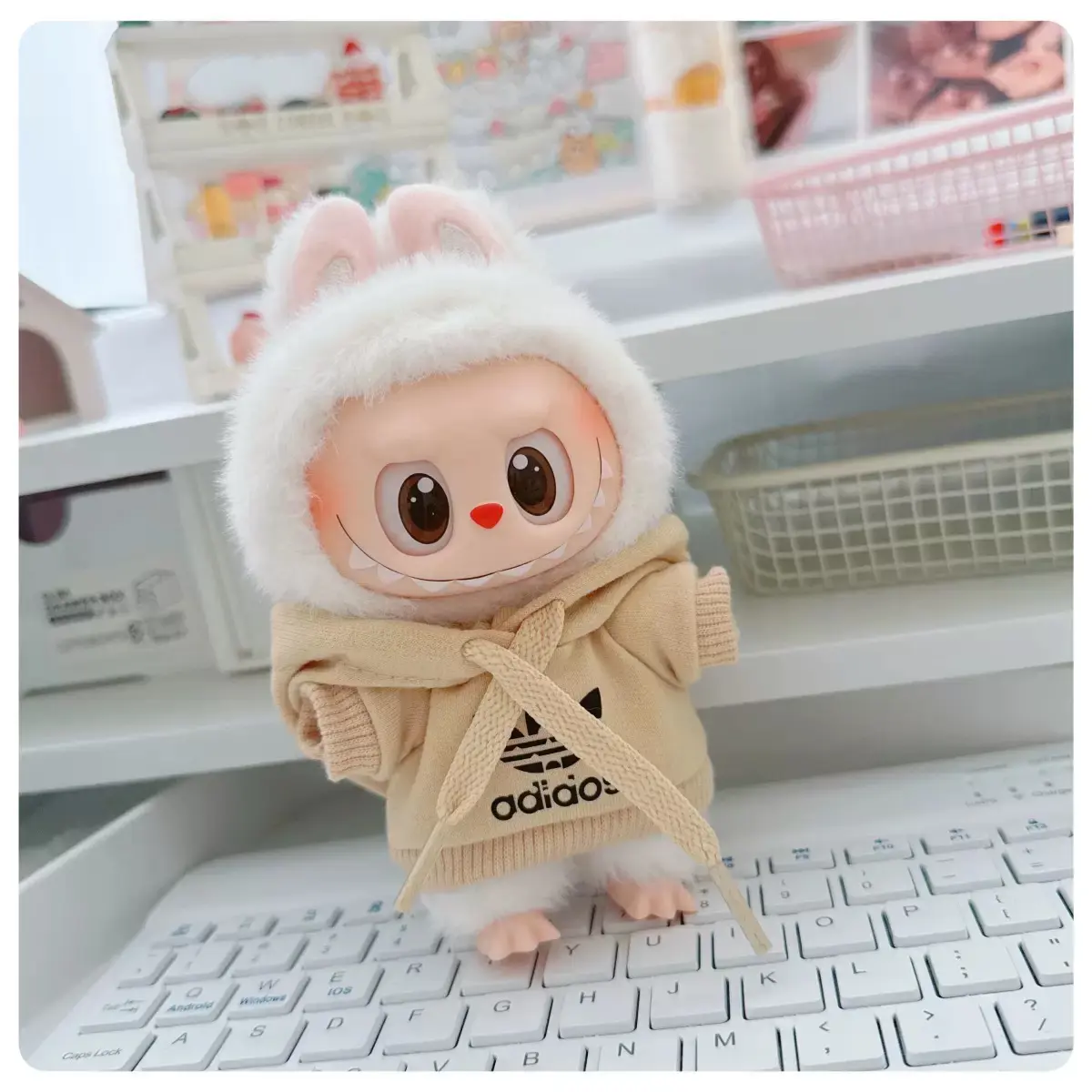 for 17cm Labubu Doll Clothing for Labubu Doll Hoodie Pants Sweatshirt Korean Idol Trendy DIY Doll Clothing Accessories Toy Gift
