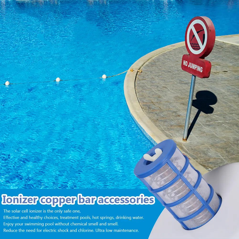 Portable Swimming Pool Ionizer Copper Rod No Chemical Smell Solar Ionizer Copper Rod Safety Efficient for Swimming Pool Supplies
