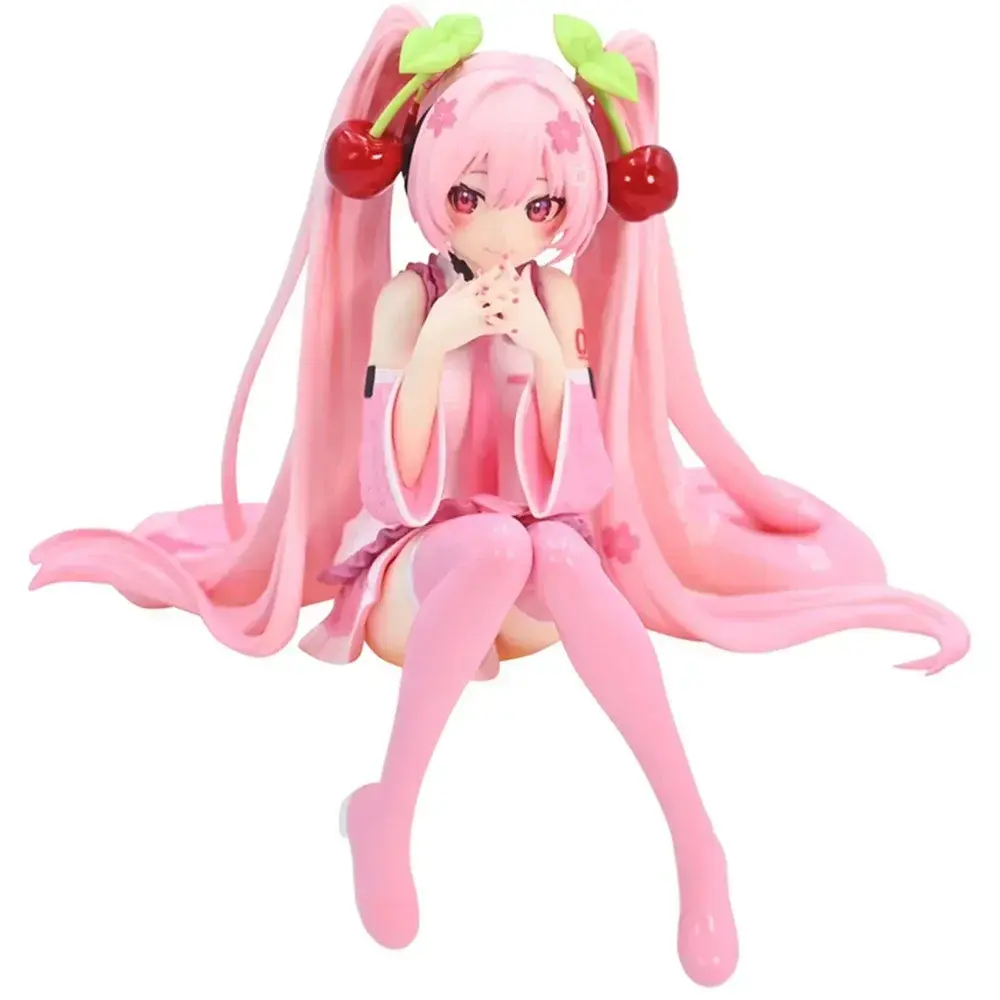 Hatsune Miku Anime figure Pink Dress PVC Model Action Toys Cherry Pink Cherry Blossom Decoration Collect for Birthday Gift