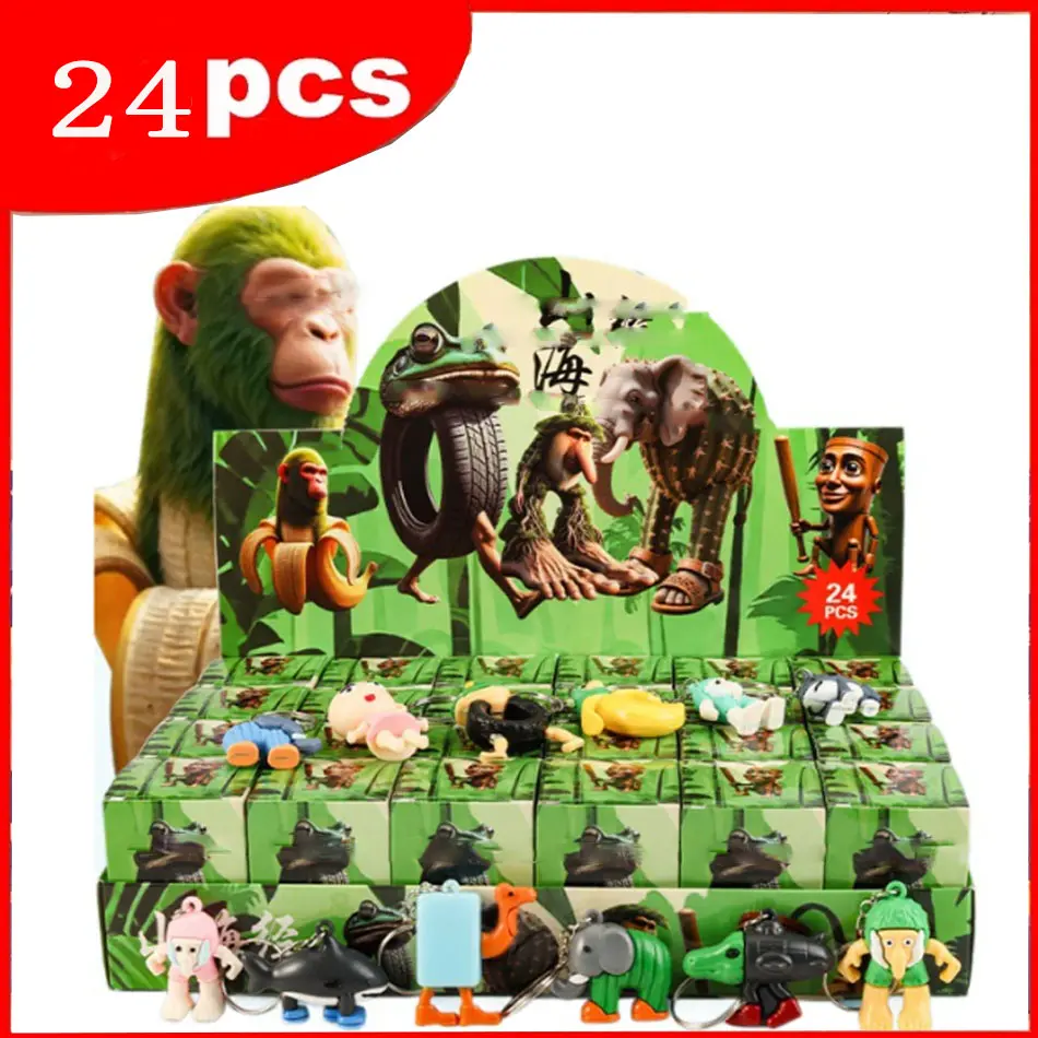 *a24PCS Italian Brainrot Blind Box Toy Tungtungtung Sahur Tralarero Tralala Bombardinocrocodilo Figures Key Chain Birthday Gift