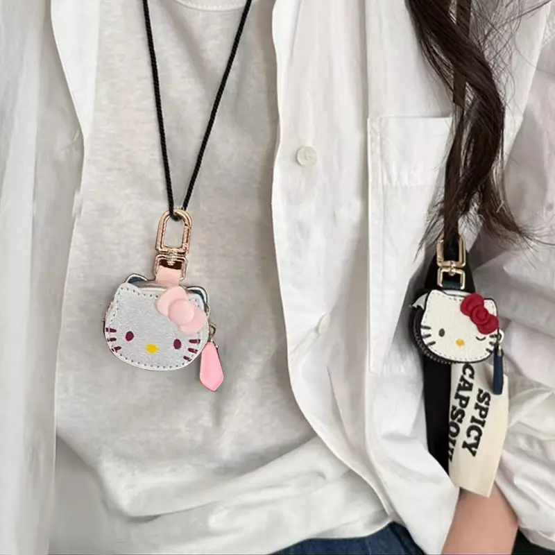 Hello Kitty mini decorative pendant small storage bag exquisite keychain, can be used to store headphones, access cards, coins
