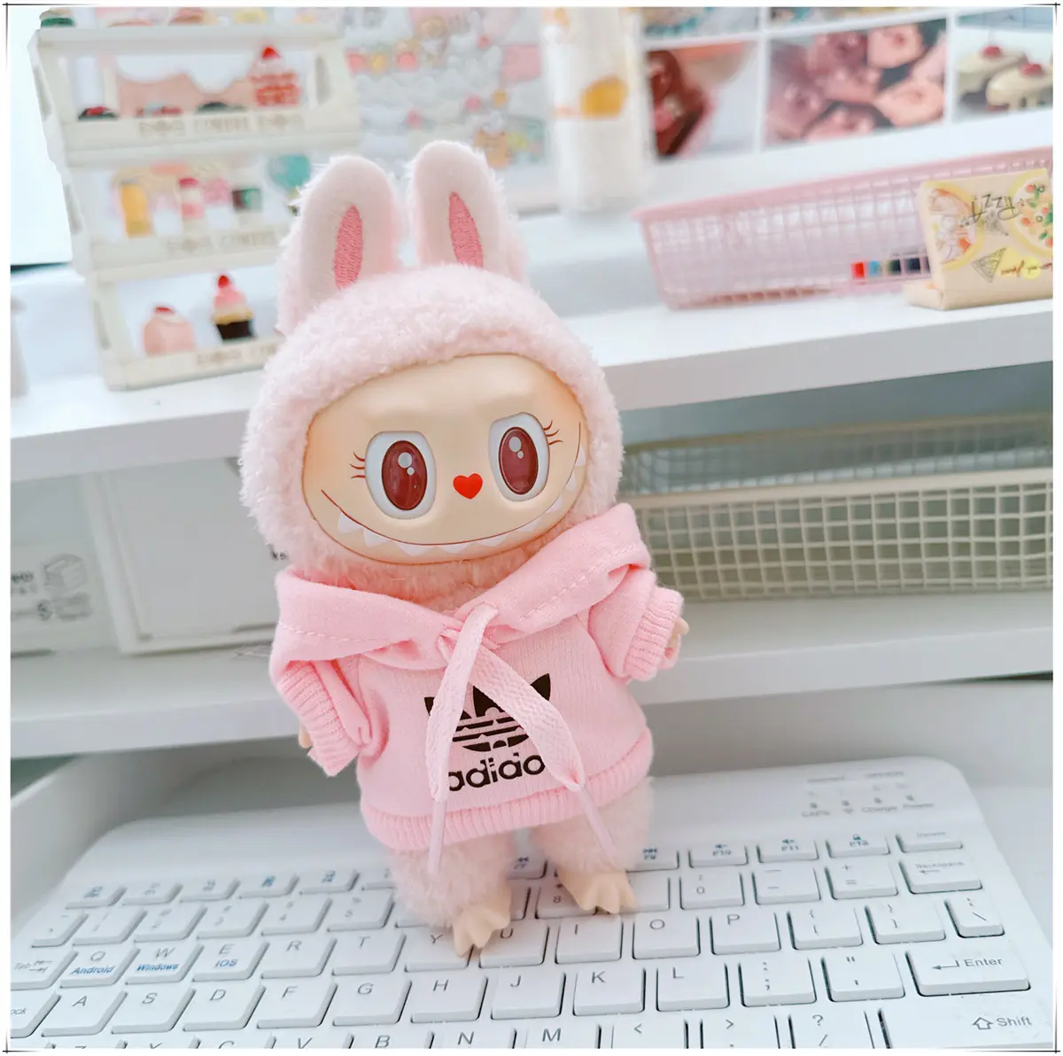 15/17cm Labubu V1 V2 V3 Doll Clothing Fashion Hoodie and Pants Set Korean Idol Trendy DIY Doll Clothing Accessories Toy Gift