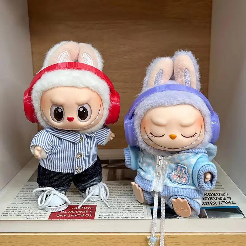 Mini Headphones For Labubu Doll Accessories Decoration Colorful Headphones Diy Doll Ornament Suitable For 15/17cm Dolls Toy Gift