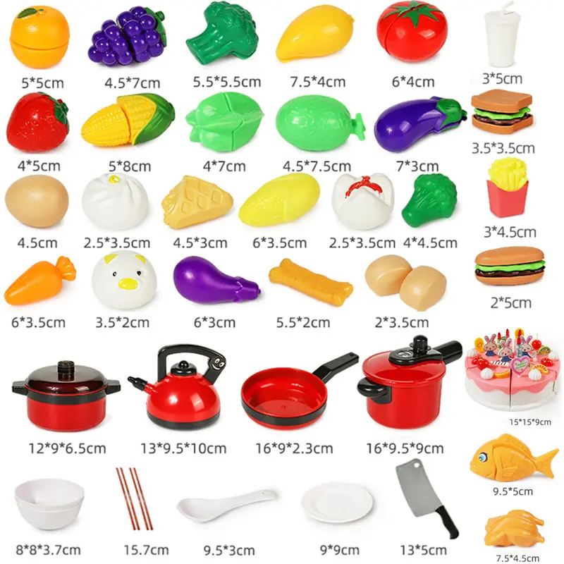 Play House Simulation Toys Early Education Girls Boys Gifts Educational Toy Plastic Kitchen Toy Set Cut Fruit and Vegetable Food