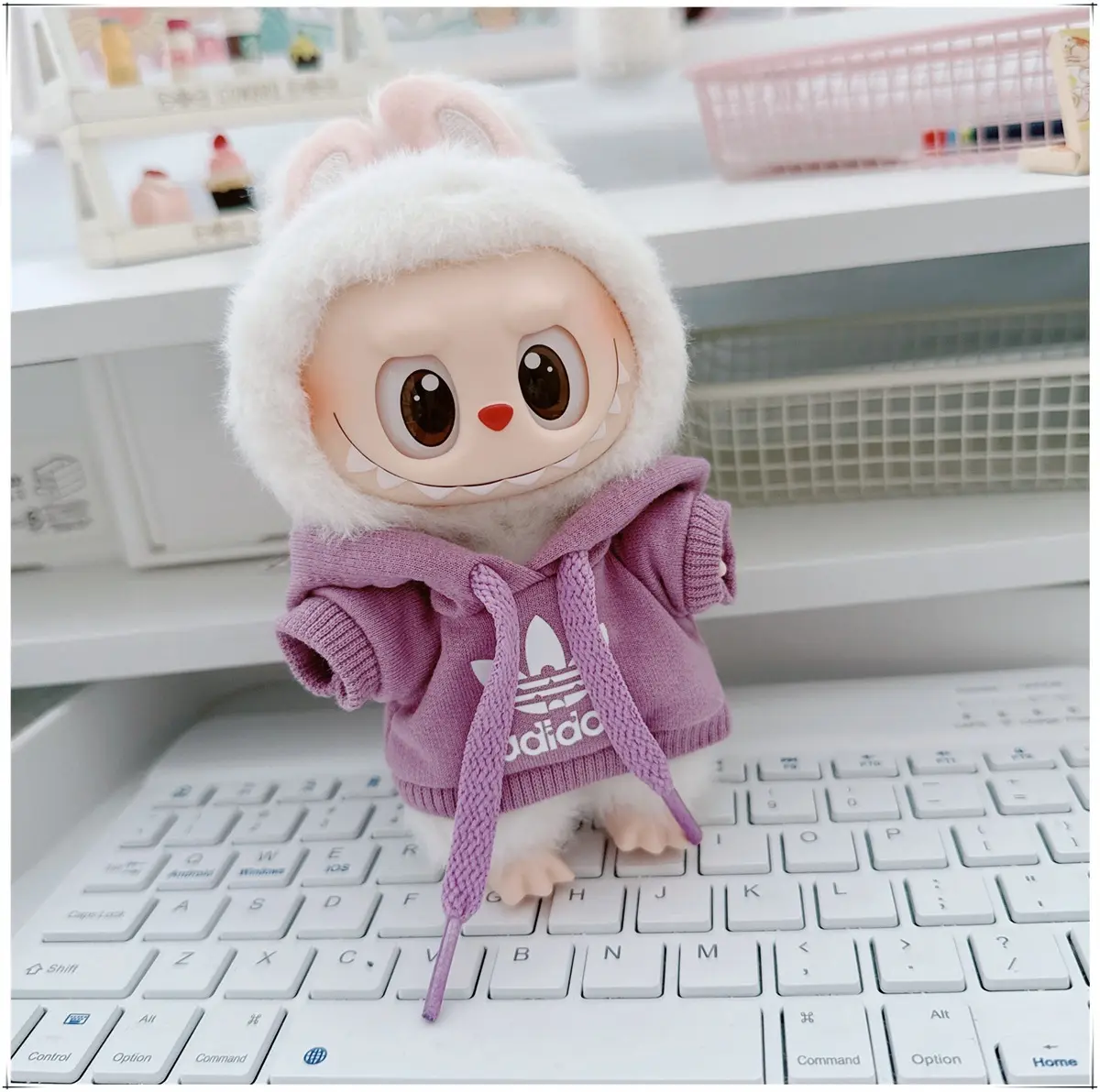 15/17cm Labubu V1 V2 V3 Doll Clothing Fashion Hoodie and Pants Set Korean Idol Trendy DIY Doll Clothing Accessories Toy Gift