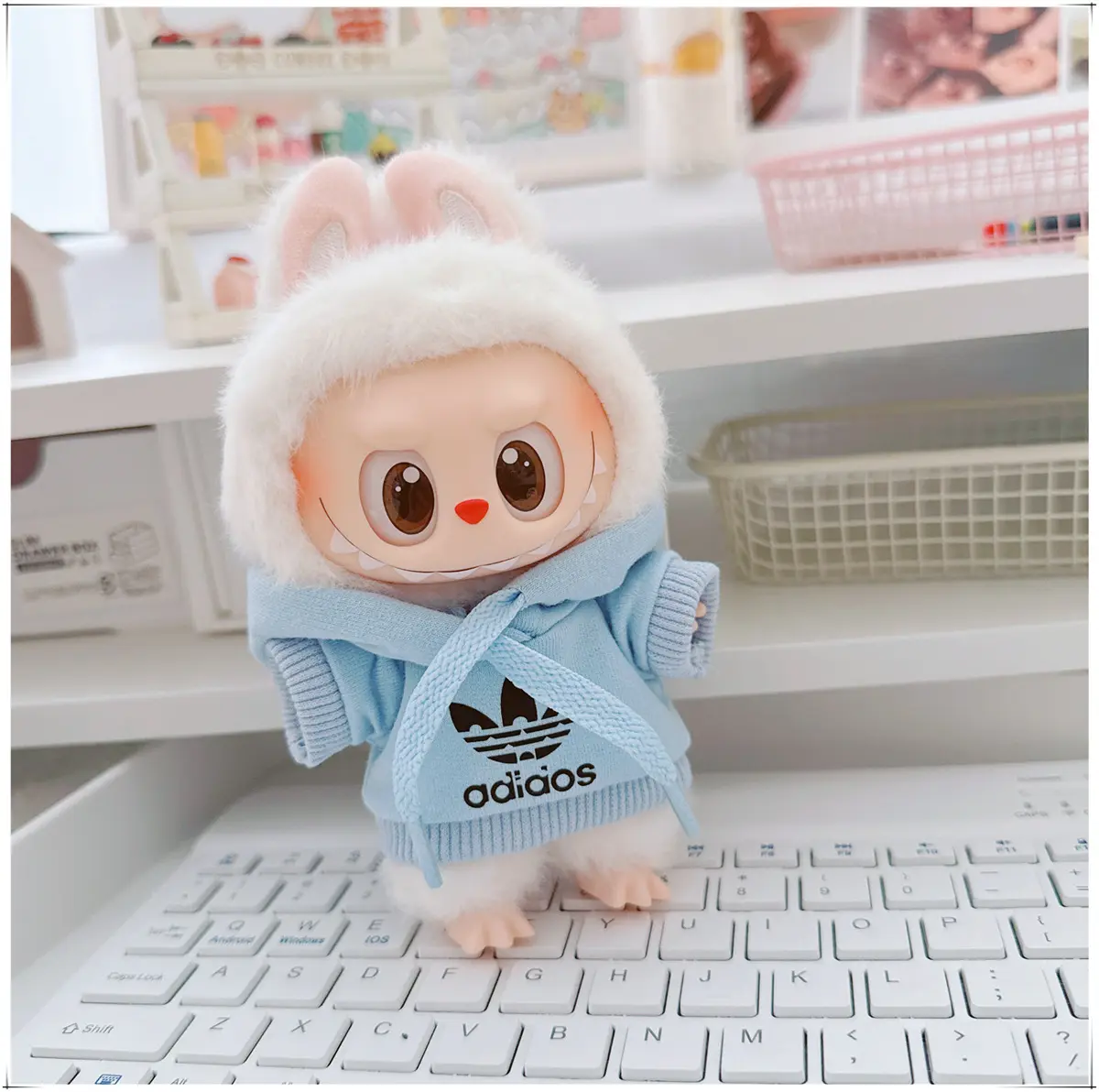 15/17cm Labubu V1 V2 V3 Doll Clothing Fashion Hoodie and Pants Set Korean Idol Trendy DIY Doll Clothing Accessories Toy Gift