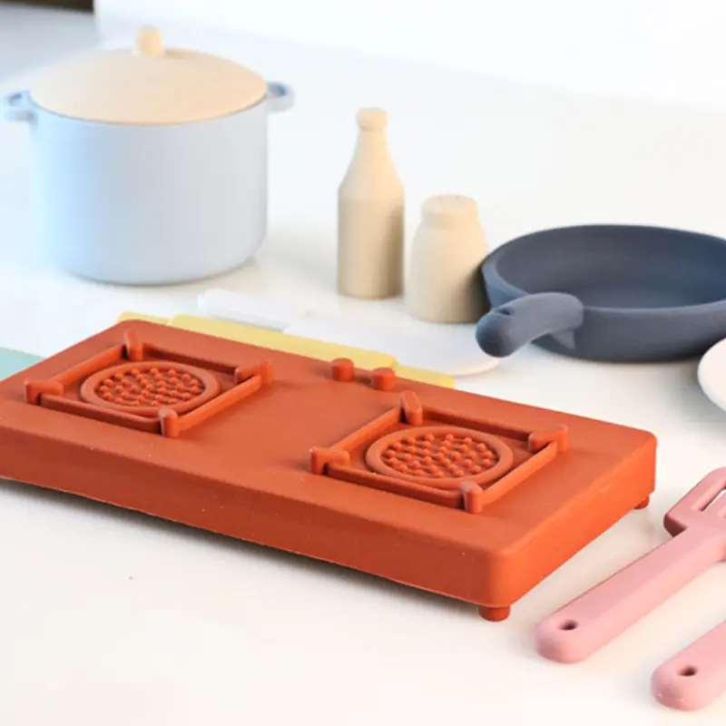 Silicone Kitchen Toy Set Pot Cooking For Toddler Educational Developmental Best Gift