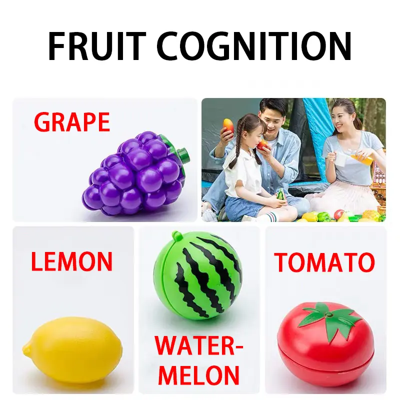 Play House Simulation Toys Early Education Girls Boys Gifts Educational Toy Plastic Kitchen Toy Set Cut Fruit and Vegetable Food