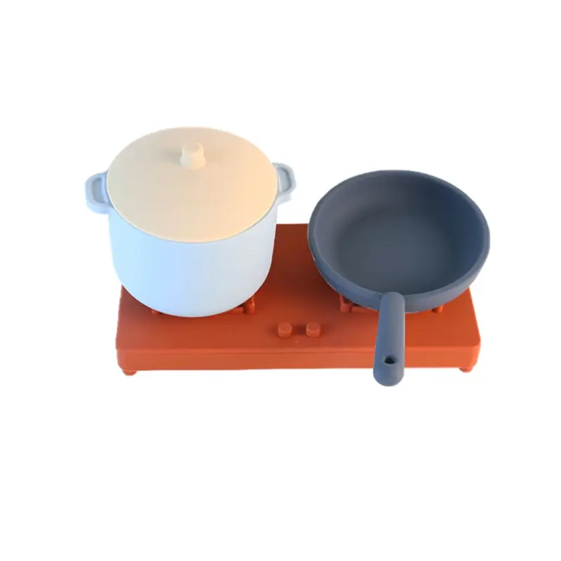 Silicone Kitchen Toy Set Pot Cooking For Toddler Educational Developmental Best Gift