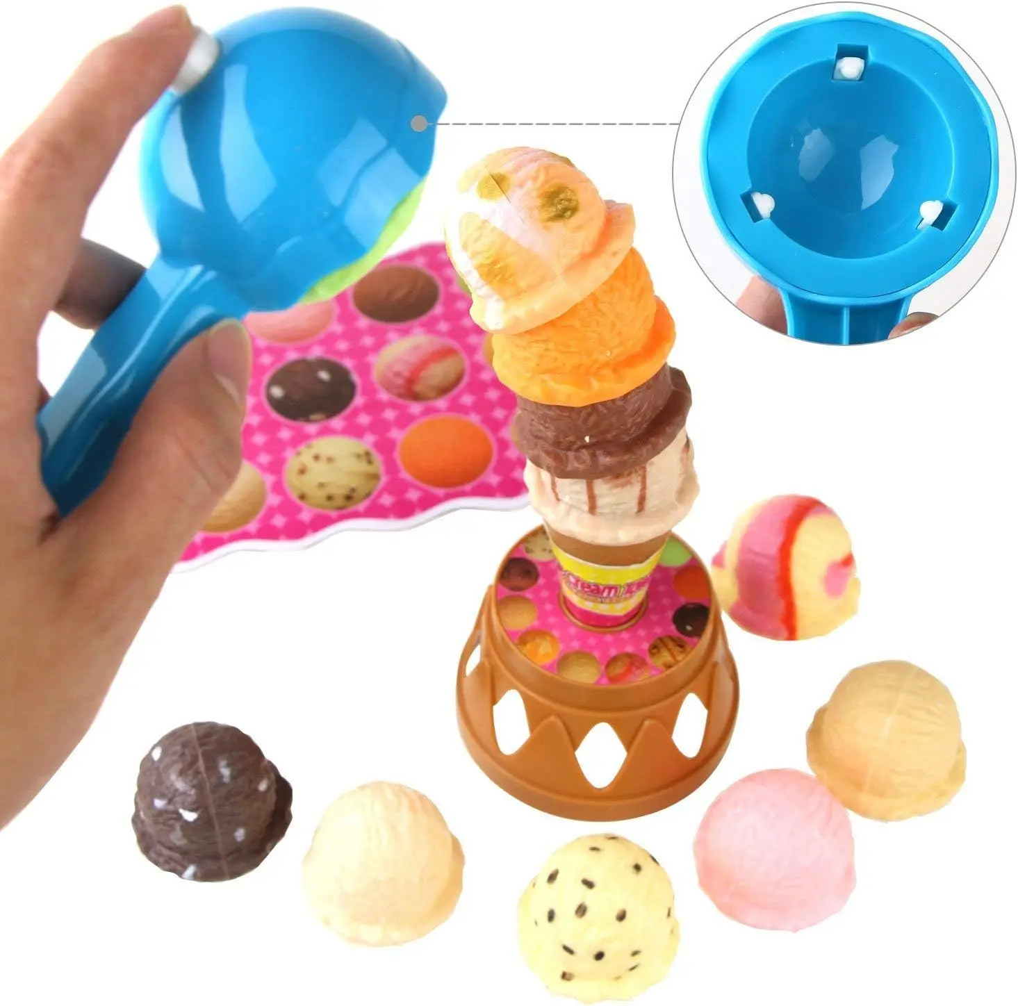 Children Simulation Food Kitchen Toy Ice Cream Stack Up Play Kids Pretend Play Toys Educational Toys For Baby Gifts