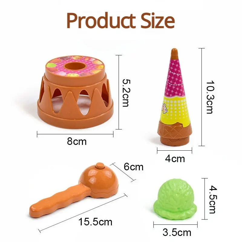 Children Simulation Food Kitchen Toy Ice Cream Stack Up Play Kids Pretend Play Toys Educational Toys For Baby Gifts