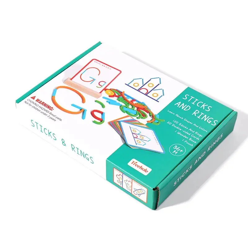 Wooden Creative Sticks And Rings Puzzle Intelligence Game Montessori Early Childhood Educational Toys For Children