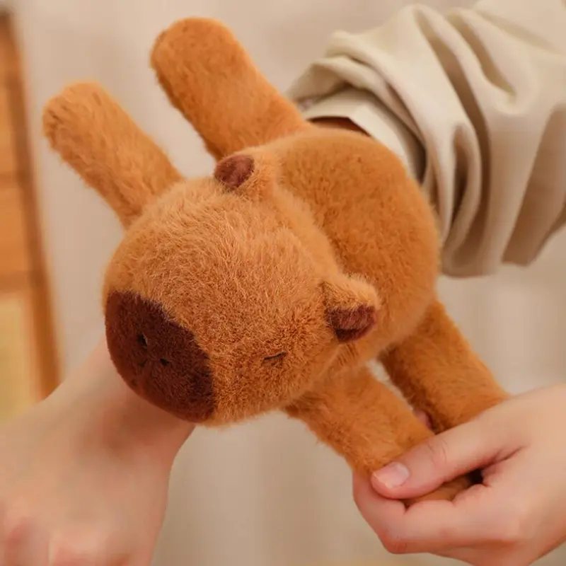 Capybara Plush Papa Circle Simulation Anime Fluffty Stuffed Animals Wrist Hug Plush Soft Doll Birthday Teenager Gift Toys