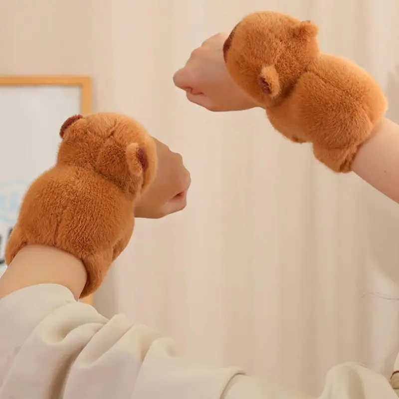Capybara Plush Papa Circle Simulation Anime Fluffty Stuffed Animals Wrist Hug Plush Soft Doll Birthday Teenager Gift Toys