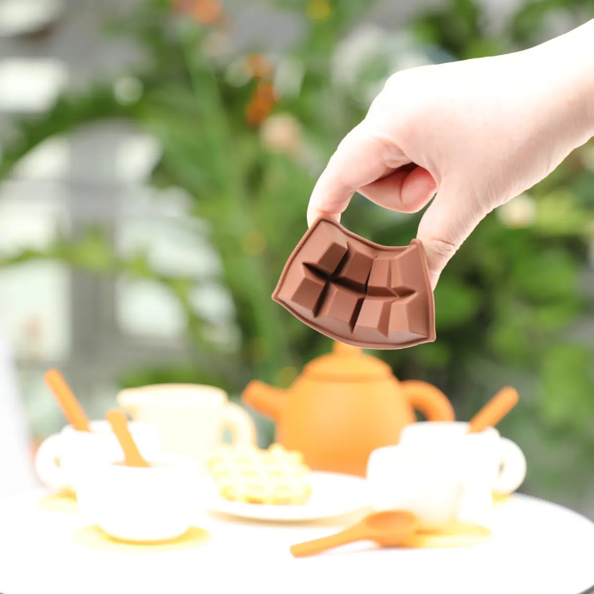 Silicone Afternoon Tea Set Toy Pretend Play Food Learning Role Play Game Early Educational Toy for Toddlers Girls Boys Kids Gift